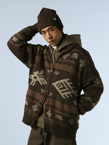 MOUNTAINFEVER AW22 Retro Hainan National Totem Coarse Knitting Jacket