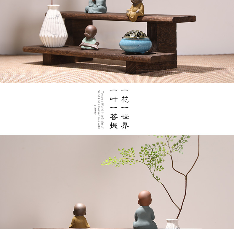 Burn paulownia it shelf rich ancient frame wood Chinese desktop receive small place tea cups shelf