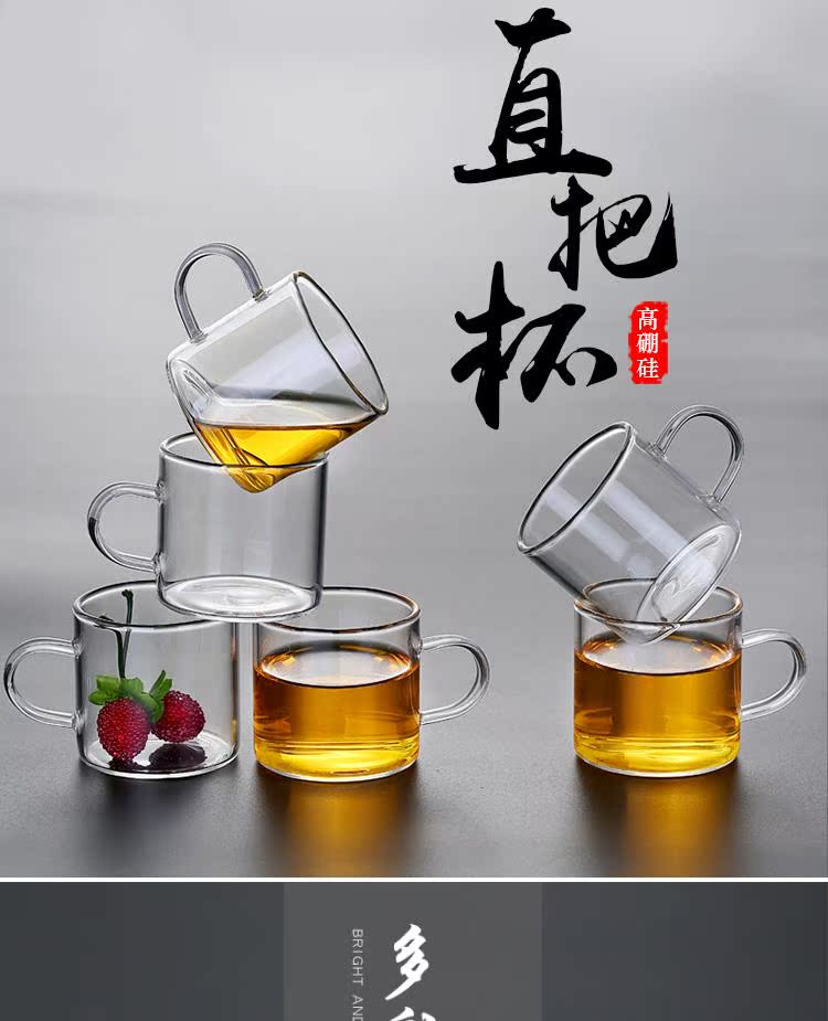 Flower tea glass domestic high temperature resistant kung fu tea tea cup small transparent double "bringing liquor cup upset