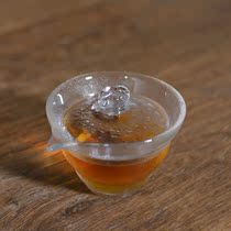 Day-style minimalist hammer pattern thickened heat resistant glass hand grip lid bowl long mouth tea bowl Gongfu tea furniture