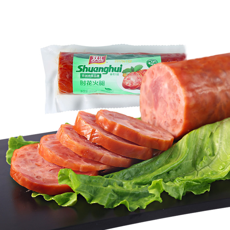 Double Tandem Elbows Fiery Ham Sausage 260g * 5 Dominates Meal Meat Products Ham Sausage Kitchen Stir-fry the Bread Sausage