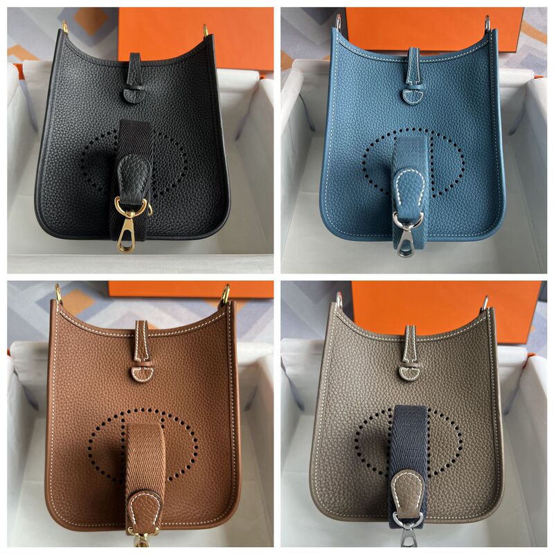 New Style Hollow-Out Mini Evelyn Tc Leather Cowhide Pebbled Pattern Small Bag with Snap Button Crossbody Bag for Women in Commuter Style New Style Hollow-Out Mini Evelyn Tc Leather Cowhide Pebbled Pattern Small Bag with Snap Button Crossbody Bag for Women in Commuter Style