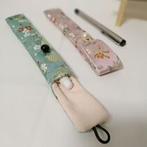  Chinese style pen bag Single pen protective cover pencil pen protective bag Brocade satin flannel inner hand-made