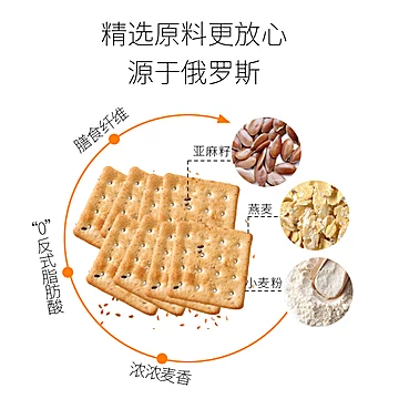 爱莲巧俄罗斯进口燕麦亚麻籽粗粮饼干[1元优惠券]-寻折猪