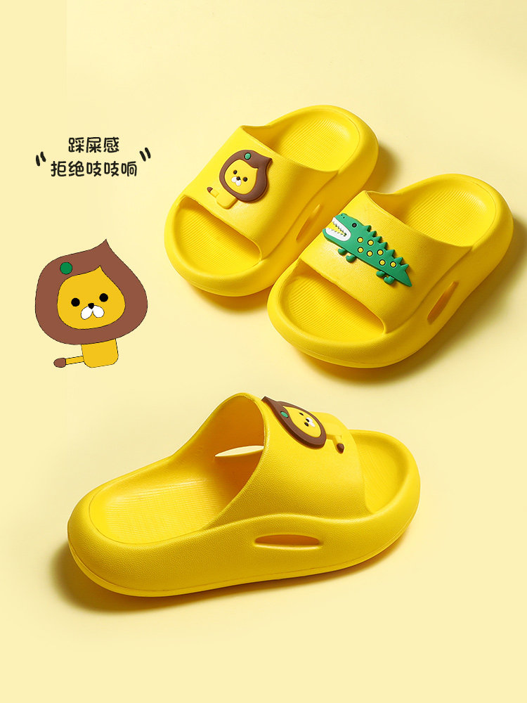 Children's slippers summer boys indoor non-slip soft bottom cartoon household parent-child bathroom Child baby cool slippers female