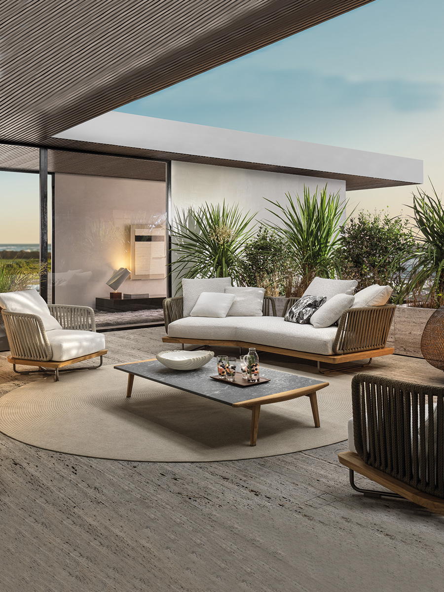 Bắc Âu Ngoài Trời Sofa Tròn Đồ Nội Thất Ghế Bàn Cà Phê Mây Giải Trí Kết Hợp Phòng Mặt Trời Sân Vườn Gỗ Chắc Chắn Người Đàn Ông Lười