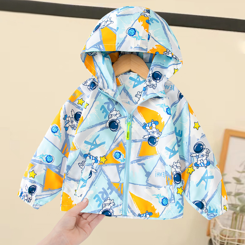 Children's Coat Baby Boy's Spring and Autumn Casual Handsome Hooded Top Jacket Boy's Fashionable