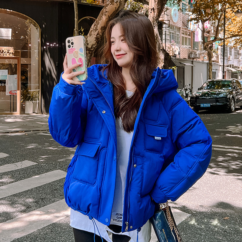 Short down Jacket for Women, 2026 New Model, Petite Size, Winter Thickened, Plus Size, Korean Style Workwear, Klein Blue Cotton Coat Short down Jacket for Women, 2026 New Model, Petite Size, Winter Thickened, Plus Size, Korean Style Workwear, Klein Blue Cotton Coat