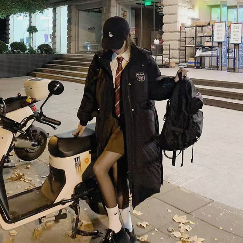 Black Long down Coat for Women 2026 New Style Petite Cotton-Padded Jacket Over-The-Knee Thickened Winter Jk Coat Overcoat Cotton Clothing Black Long down Coat for Women 2026 New Style Petite Cotton-Padded Jacket Over-The-Knee Thickened Winter Jk Coat Overcoat Cotton Clothing