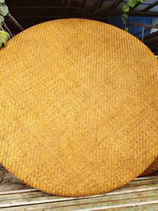 Handmade Bamboo Woven Dustpan Decoration Non-Hole Painting round Winnowing Fan Painting Signboard Flat Bamboo Sieve