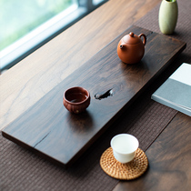 Small bridge water natural cracking dry bubble table Log whole ebony tea tray Household solid wood small tea table