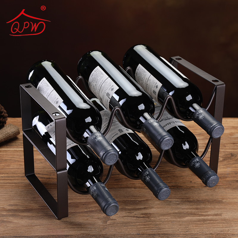 Home wrought iron wine bottle rack superimposed wine rack multi-bottle creative wine cabinet display wine rack ornaments modern simplicity