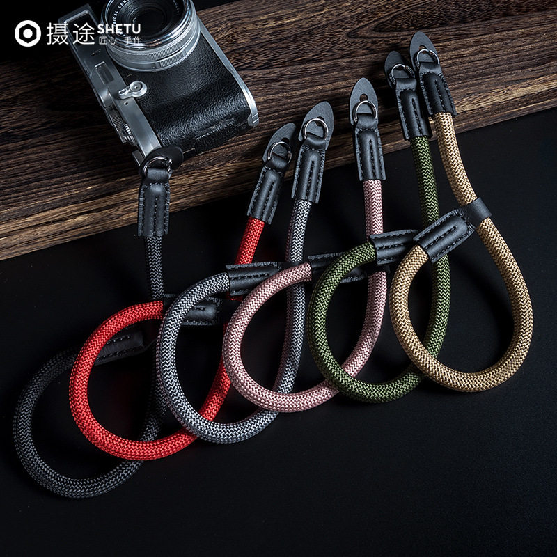 Camera bracelet Sony black card micro-single-phase machine bracelet with single backhand wristband Fuji Leica Olympus Pascana Nikon non-slip hand with retro camera rope-Taobao