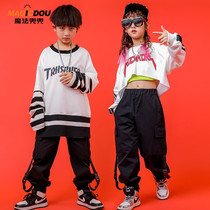 Childrens Street Dance Set Boys Hip Hop Girls Fake Two Jazz Dance Tide Fashion Show Children hiphop Performance Clothing