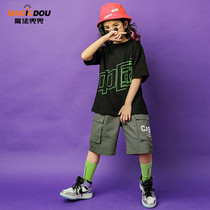 Jazz dance suit Korean girl summer suit childrens street dance tide suit boy hip-hop trend show tide suit summer