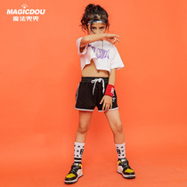 Childrens hip-hop trend suit womens summer 2020 handsome girl model catwalk show costume tide cool fashion summer