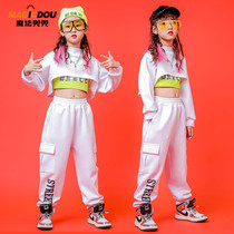 Childrens hip-hop set Girls cool clothes tide dress navel stage performance clothes childrens jazz dance clothes show tide clothes