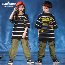 Street dance suit boys hip-hop tide girl jazz dance costume childrens model catwalk fashion handsome tide dress