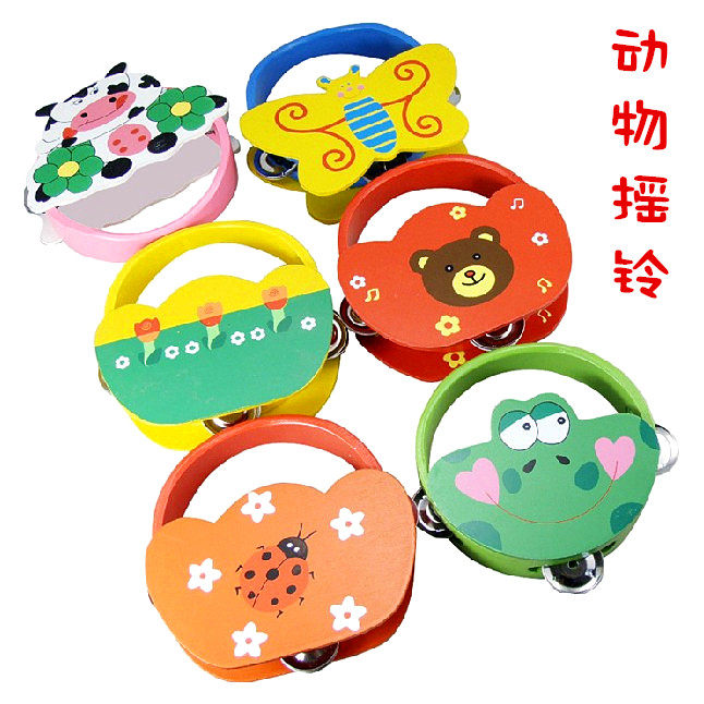 Wooden Animal Rocking Bell Children Toddler Music Lessons Baby Vocalizing Toys Kindergarten Class Activities Gifts