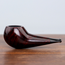 Heather wood pipe mens portable small solid wood old-fashioned small pipe mini tobacco bag pot shredded tobacco special