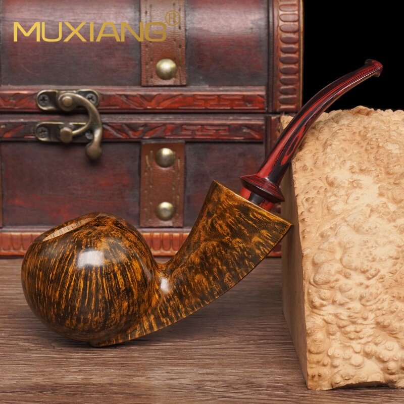 Imported Briar Wood Pipe, Handmade Solid Wood, Hollow Pipe, Traditional Old-Style Filter, Special Smoking Accessories for Men Imported Briar Wood Pipe, Handmade Solid Wood, Hollow Pipe, Traditional Old-Style Filter, Special Smoking Accessories for Men