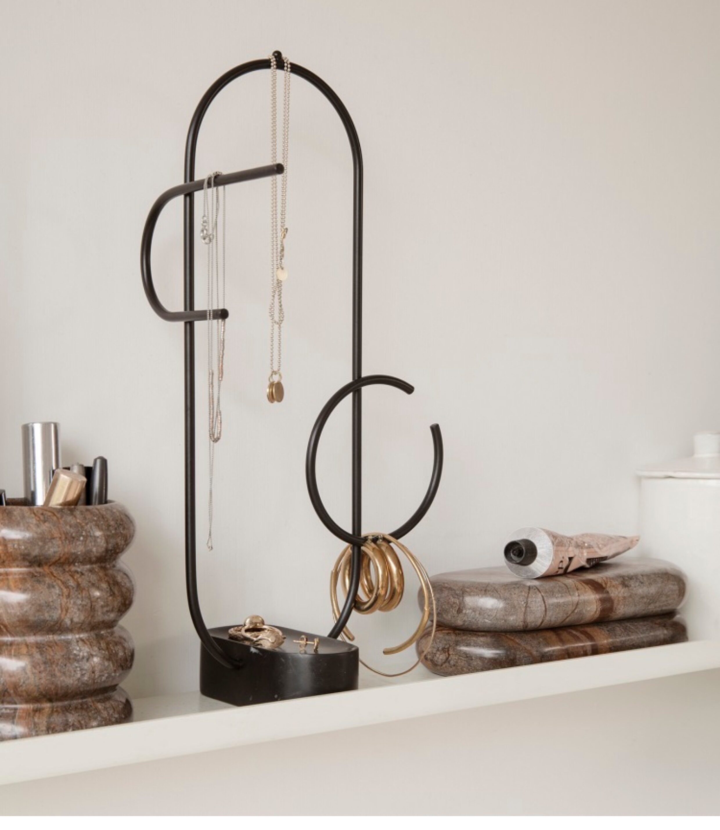 Дания ferm LIVING bendum серия мрамор в коробку держатель щетки пенал ваза нордический 