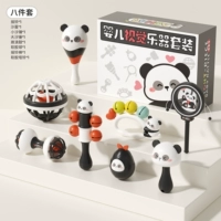 Комплект, погремушка, подарочная коробка, с медвежатами, панда, 8 шт