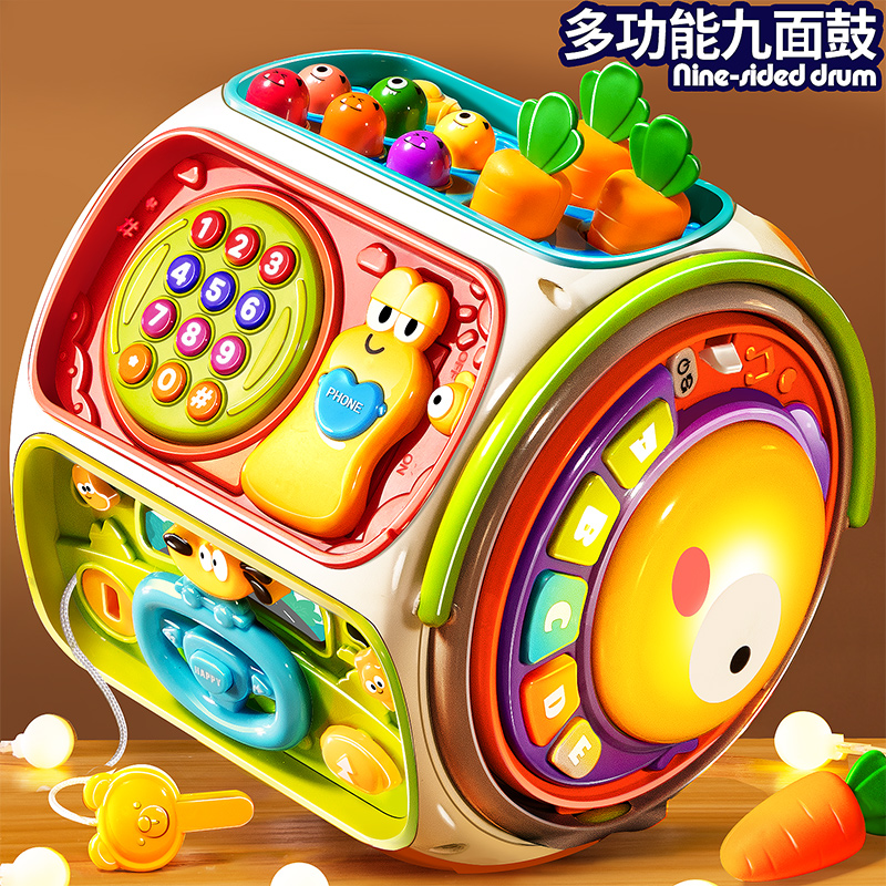 ベビー鼓太鼓 6 面体 8 幼児教育 0-1 歳 6 ヶ月 12 ベビー 8 早期教育パットミュージックおもちゃ 9