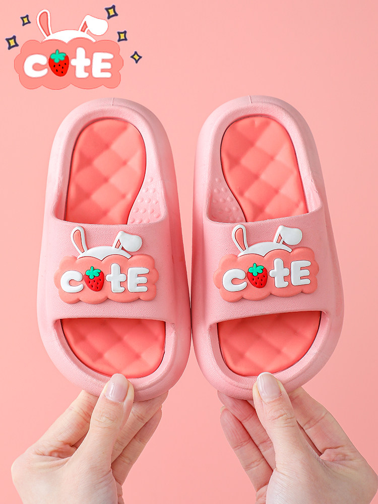 Children Slippers Summer Non-slip Bathroom Girl In-house Fashion Exterior Wearing Shoes Girl Cartoon Public Main Wind Parenting Shoes