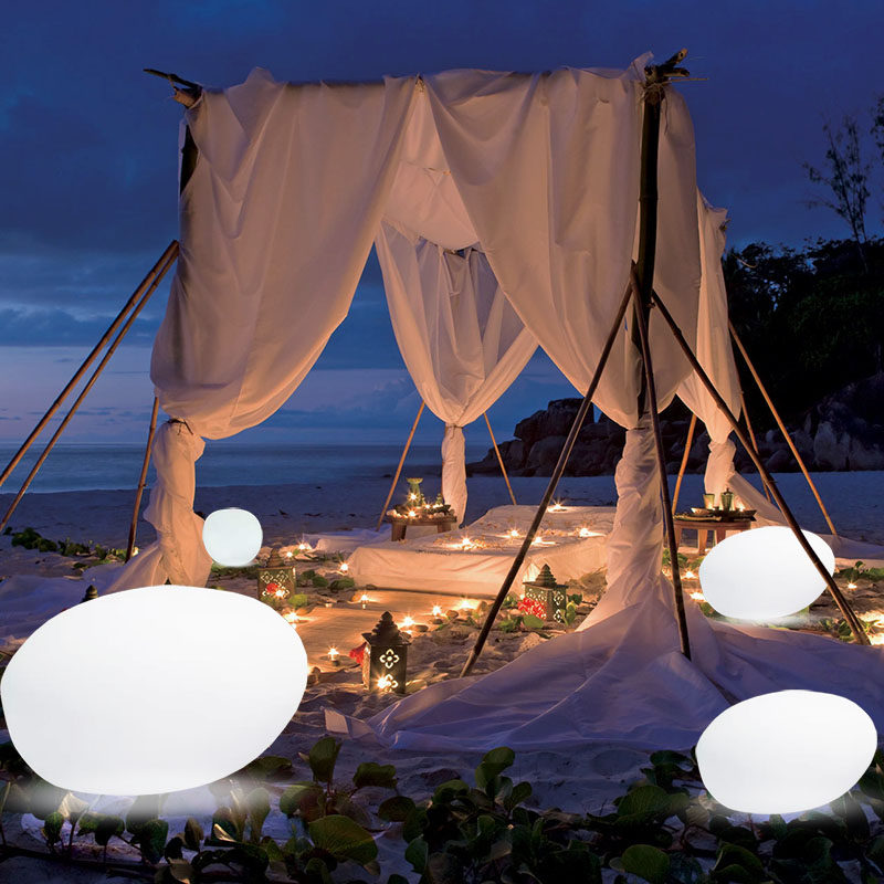 led outdoor garden simple modern lawn luminous stone stool lamp solar landscape lighting villa decoration