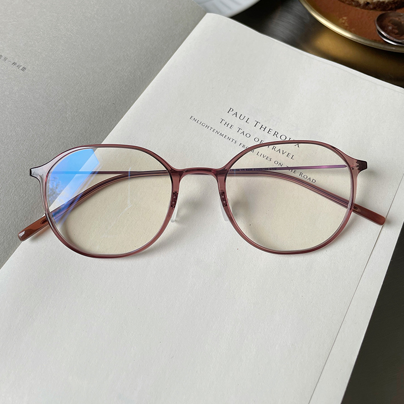 Small Red Book Vegan Mirror Ultra Light 5 gr Pink Ins Wind Oval Korea Small Crowddesigner Nearsightedness Glasses Frame Female