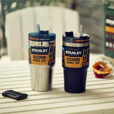 American stanley stanley large capacity thermos cup Stainless steel straw cup Couple coffee portable car cup