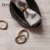 Denmark imported Ferm Living creative brass Western napkin ring set oral cloth ring decorative mat napkin buckle