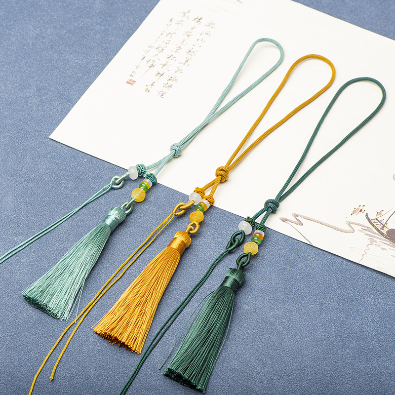 <!--A255手把件挂绳半成品流苏穗子编织文玩吊坠包包汽车diy材料饰品-->