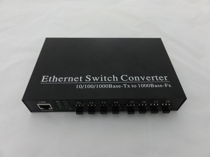 Gigabit single-mode sfp8 optical 1 electrical optical fiber transceiver 9-port single-fiber optical brazing switch eight optical one electro-optical converter