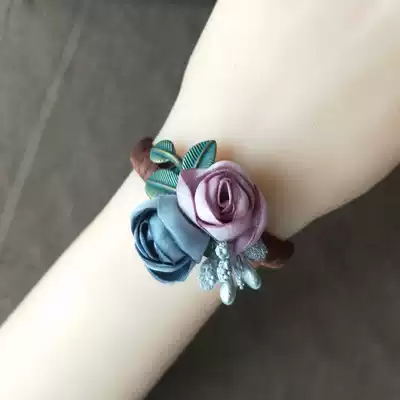 Red Yi original design Mori hipster Bracelet Korean Cloth Flower Handwear Hanfu Ancient Women