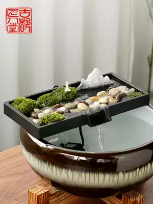 Ancient capital creative rockery stone trough fish tank circulating fish pond water fountain waterscape ornaments Decorative landscaping accessories