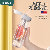 tritan with scale straw water cup female adult maternal portable sport anti-fall brief for summer cup