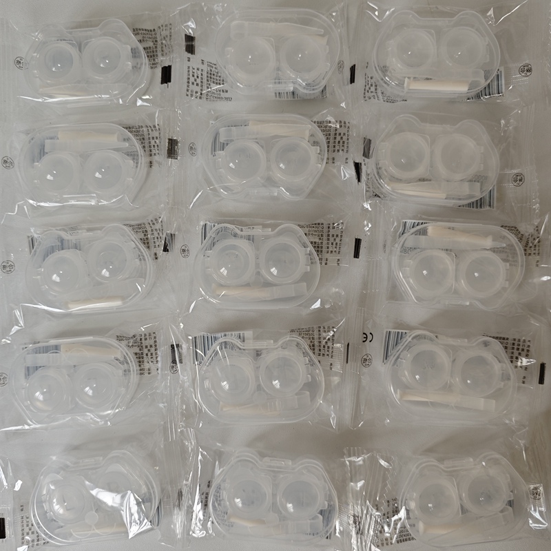 Hotel-Specific 50-Pack Wholesale Contact Lens Case, Cute Cat Design, Press Flip Cover, Portable Care Box