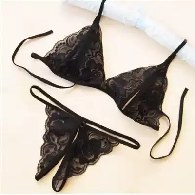 Women's sexy pajamas ladies three-point lace temptation hollow perspective suit adult sex play teasing