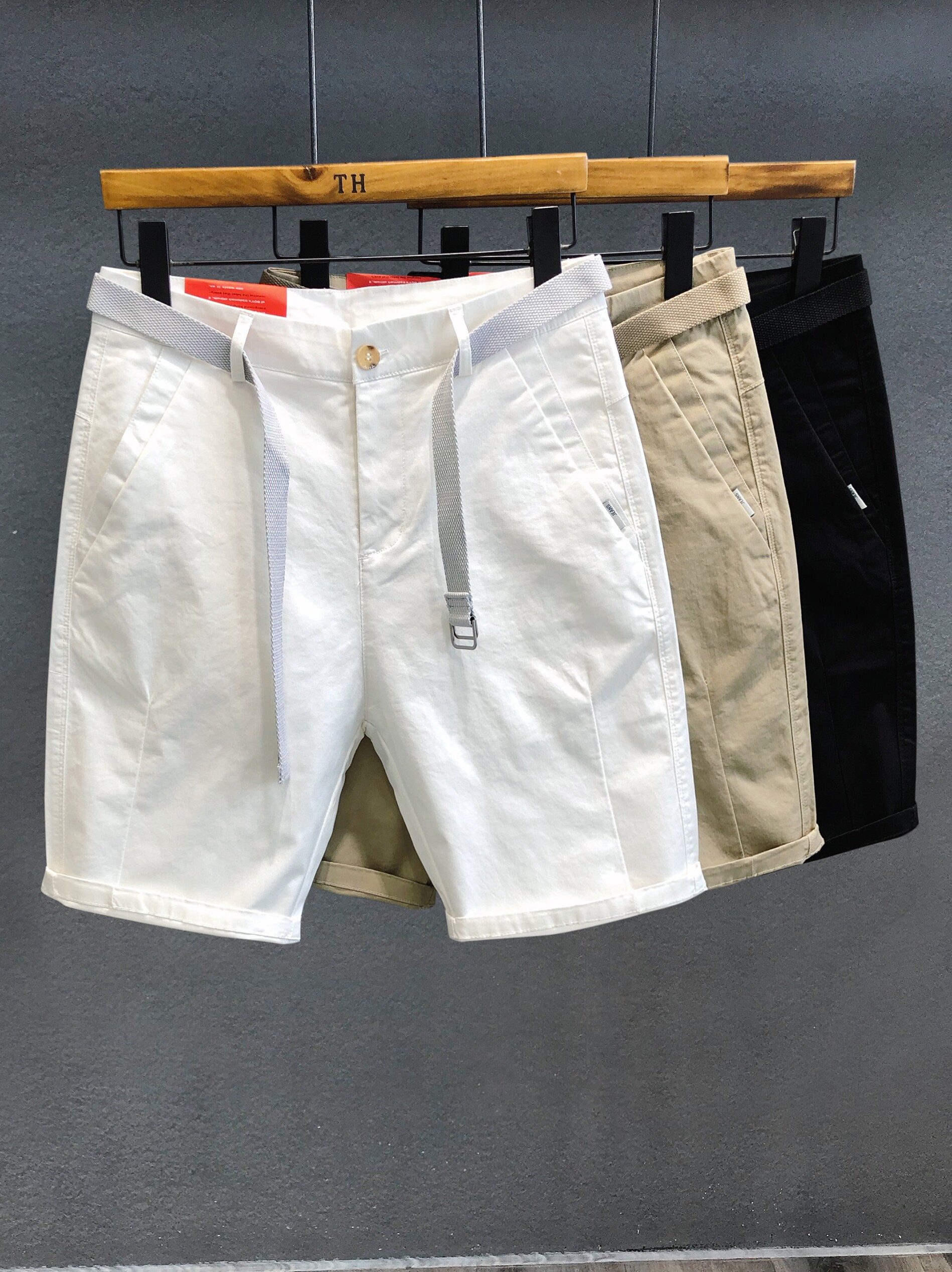 IT ins shorts men's summer thin section Korean style casual simple straight five-point pants high-grade pure cotton outerwear mid-pants trendy