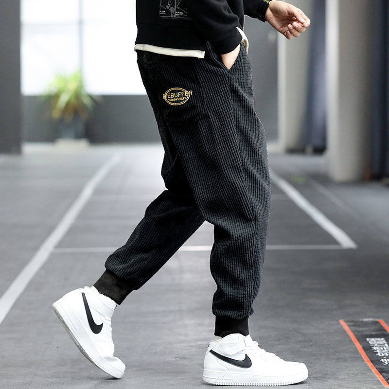 IT ins sweatpants men's spring and autumn new trendy brand corduroy pants sports loose large size harem casual trousers