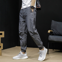 IT ins casual pants mens summer thin section nine-point bundle feet large size sports loose elastic stitching new Harem pants