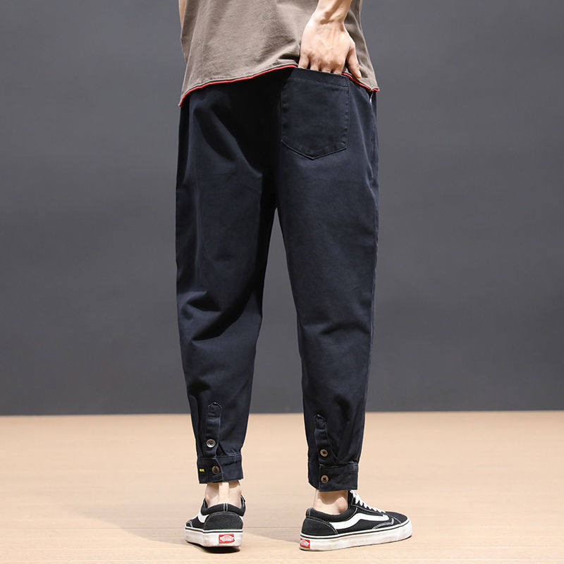IT ins overalls men's trendy large size pants Japanese sports loose casual pants tide brand leggings harem trousers