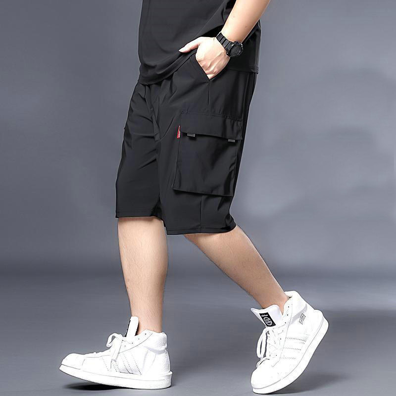 IT ins shorts men's summer thin section loose five-point casual plus fertilizer plus size multi-pocket ice silk quick-drying five-point pants