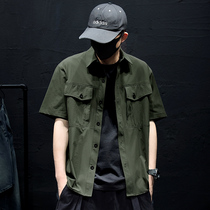 IT ins shirt mens trendy brand ice silk thin section loose tooling short-sleeved casual light luxury trendy all-match coat shirt