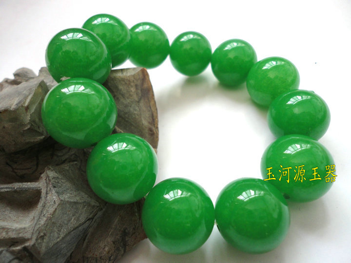 Natural Malay Jade Handstring Mall emerald green round beads hand atmosphere men's auspicious jewelry specials