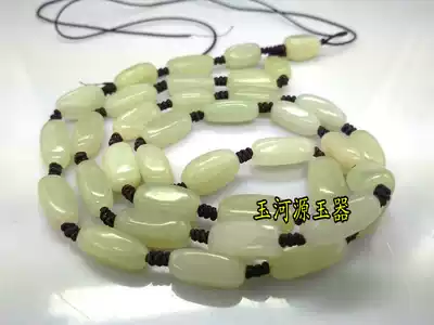 Special price A goods Hetian jade necklace green and white jade seed lanyard men and women rough jade chain factory direct sales