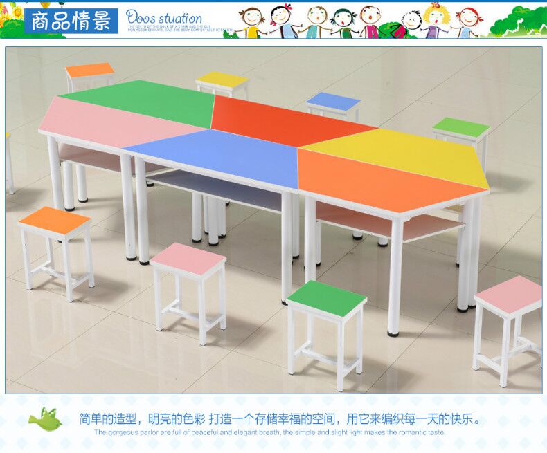 School primary and secondary students, fine artwork desk and chair training tables and tutoring classroom painting table and chair