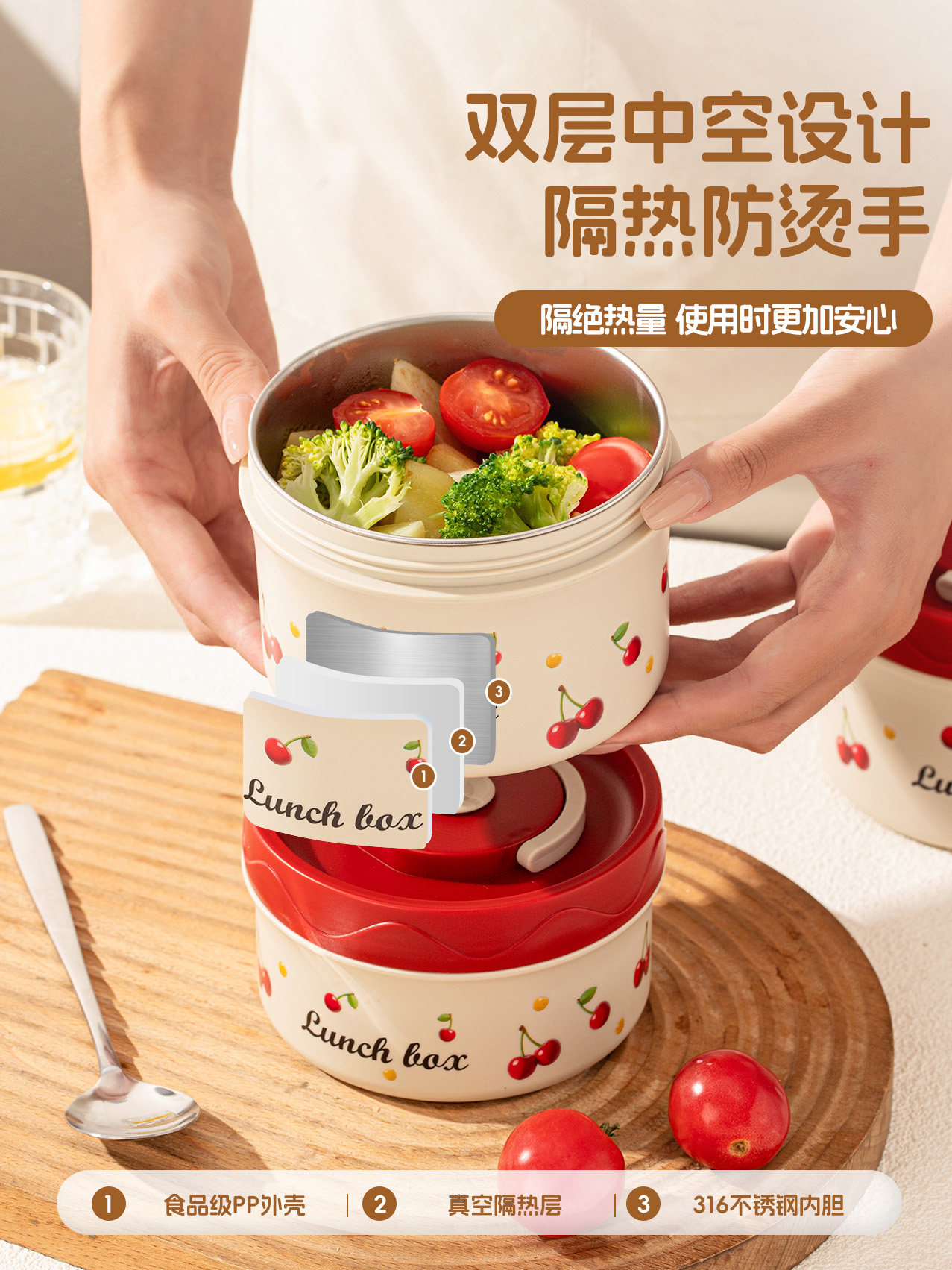 316 Stainless Steel Multi-Layer Lunch Box, Insulated for 24 Hours, Food-Grade, Suitable for Office Workers to Bring Meals, 2025 New Model